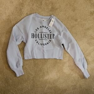 Hollister Women's Blue Cropped Hoodie